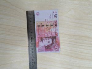 Copiar dinero real 1: 2 Tamaño Diversión Película Juguetes Euro y Reino Unido Libras GBP British Note Bank Juego de rol Prop Cash Ewxln
