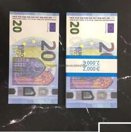 Copie d'argent Notes réelles taille Top Party 20 fournitures festives jouets Euro faux argent 50 10 Prop 100 1:2 qualité Vitgu Lkoux