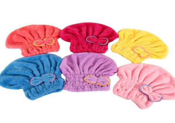 Coral Fleece Bath chapeau magique cheveux secs séchage séchage turban serviette serviette absorption d'eau coiffure de bain sèche rapide archet de maquillage serviette dbc d4965711