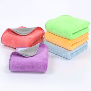 Coral Fleece Dish Handdoek Zachte Super Absorberende Afvoers Rags Travel Out Deur Badkamer Keuken Handdoeken Lint Gratis Home Glass Cleaning Wipe Doek 30 * 40cm / 12 * 16 inch HY0162