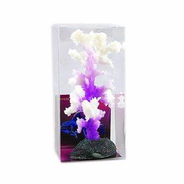 Coral luminoso mar anémona acuario ornamento artificial silicona coral planta pecera acuario accesorios subacuático decoración acuática 231201