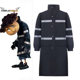 CORALINE Costume de Cosplay Coraline Wybie Lovat Costume de Cosplay imperméable noir veste de sécurité réfléchissante pour Halloween carnaval