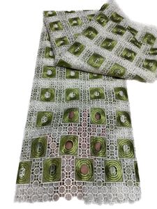 Tissus de cordon 5 mètres de dentelle soluble colorée robes africaines pour femmes couture artisanat textile de haute qualité 2023 costumes de fête de banquet vêtements pour dames nigérianes YQ-1038