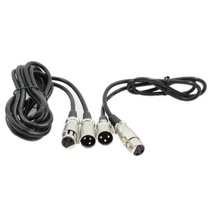 cable micrófono negro 2.5 m / 1 m largo 3 pines xlr macho a hembra extensión micrófono micrófono cable para phantom power