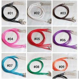 Cordon Fil 10 Couleur Cire Cuir Perles Collier Chaîne Serpent Corde Extender Chaîne Homard Fermoir Mode Diy Bijoux Résultats En Bk Dhigq