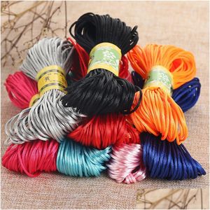 Koorddraad 1 mm polyester vezel kralen touw draad snaar voor doe -het -zelf ketting armband sieraden bevindingen maken druppelafgifte co dhgarden dh7tx