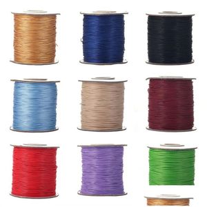 Koord Draad Mode 90 Meter 0.5Mm Wax Touw Blauw Rood Groen Draad String Riem Lint Tag Lijn Voor armband Sieraden Maken Drop Del Dhd1Z