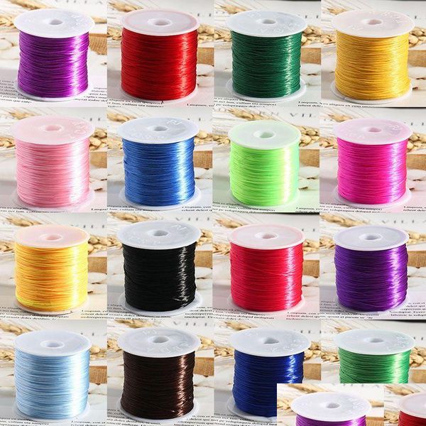 Fil De Cordon Pour La Fabrication De Bijoux 60 Mètres Solide Couleur Mixte Cristal Élastique Corde Chaîne Stretch Ligne Diy Perlé Fil Collier Brac Dhsul