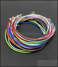 Bijoux de fil de corde Composants 15 mm Colorf Wax String Chands Collier Bracelet avec chaîne d'extension SAL DHFC68311497