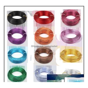 Composants de résultats de bijoux en fil de cordon 1 rouleau en aluminium pour la fabrication de bracelet de collier de bricolage 0.8Mm 1Mm 1.5Mm 2Mm M 4Mm 5Mm 6Mm 23 couleurs Dhzd1