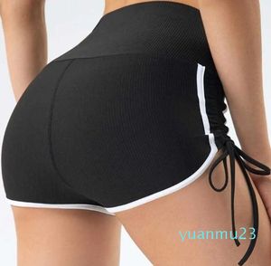 Snoer Perzik Womens Yoga Shorts String Fashion Casual Running Hot Pants Fiess Hoge Taille Sport Gym Kleding Dames Ondergoed