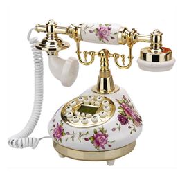Téléphone filaire rétro téléphone fixe pour HomeOfficeel chine céramique téléphones antiques vieux mode décor téléphone de bureau 240314