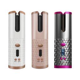 Coiffure automatique sans fil Curler USB USB rechargeable en fer bouclées ondes LCD Affichage Cerrac Curly Rotation Wave Styer4824003