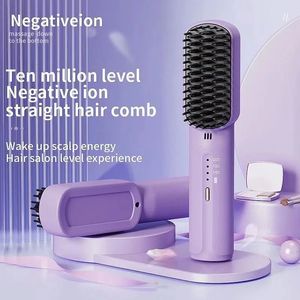 Les ions négatifs à air lisseur de cheveux sans fil ne blessent pas la charge USB électrique portable 240424