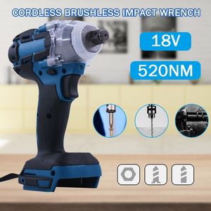 Snoerloze impactsleutel Elektrische elektrische werktuig 18V oplaadbare borstelloze gemotoriseerde sleutel 1/2 socket handheld-tools zonder batterij Y200323