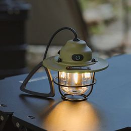 Cordones Eslingas y correas Mini LED Linternas para acampar Tipo C Atenuación recargable Luz de tienda colgante portátil 1200 mAh para senderismo Pesca Emergencia 231208