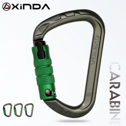 Koorden slings en singelige xinda outdoor d-shape rock klimmende carabiner aluminium bergsportschroef auto veiligheid gespog klimmen carabiner 230419