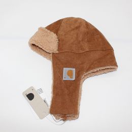 Corduroy Trapper Hoeden Voor Vrouwen Luxe Winter Warme Heren Hoed Effen Dikke Lamswollen Caps Kinderen