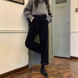 Corduroy y2k baggy joggers vrouwen broek vintage wide been bruin lage taille e meisje 90s esthetische broek vrouwelijke joggingbroek Capris y211115