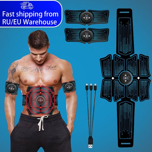 Core Abdominal Trainers EMS Stimuleur musculaire abdominal Trainer USB Connect ABS Fitness Equipment Training Gear Muscles Electrostimulator Toner Massage 230811