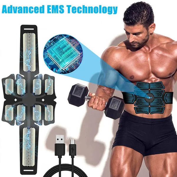 Core Abdominal Trainers EMS Ceinture d'entraînement musculaire électronique Stimulateur musculaire abdominal Toner Corps Minceur Ceinture Home Gym Fitness Equipment Femmes Hommes 231211