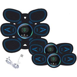 Core Abdominal Trainers Stimulateur musculaire EMS avec écran LCD USB Rechargeable Electroestimulador Fitness Training Ab Belt 230801