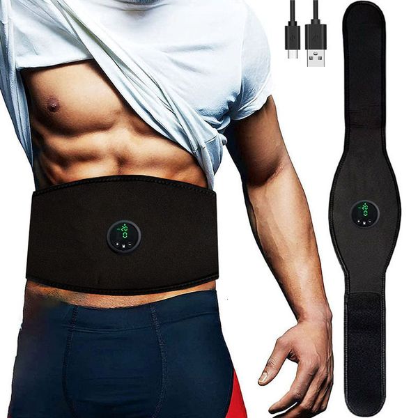 Core Bauchtrainer EMS Vibration Schlankheitsgürtel Bauchmuskelstimulator Toner Körper Taille Bauchtrainer USB-Aufladung Heimfitnessgeräte 230606