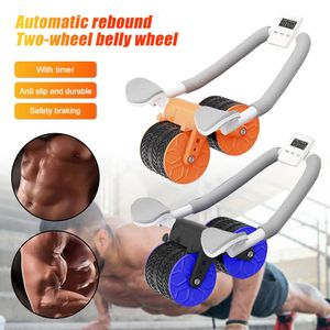 Core Abdominale Trainers Wiel Automatische Rebound Spier Stretch Roller Ondersteuning Huishoudelijke Platte Trainer Pushup Roll 230617