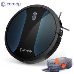 Coredy R500 + Smart Robot Aspirateur Réservoir d'eau de poussière humide Mop Tapis Nettoyage des cheveux Balayage Aspirador Robots de nettoyage de sol Y200320