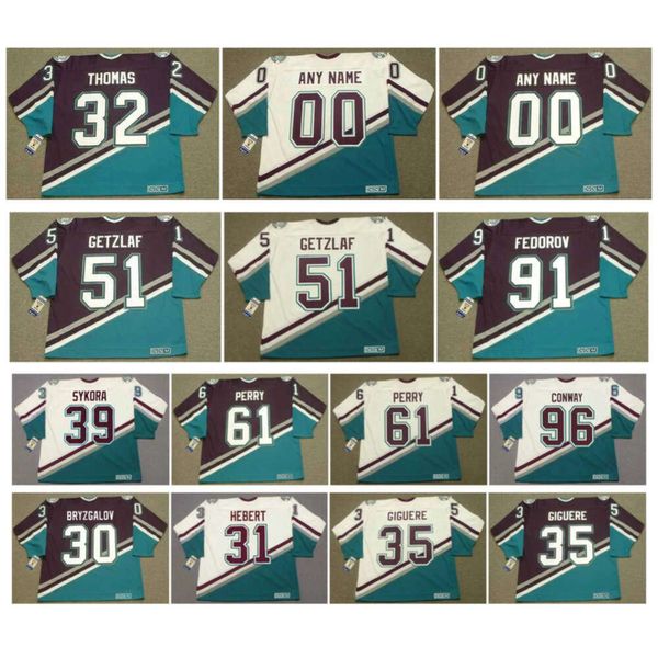 COREY PERRY SELANNE CCM Throwback Hockey Jersey Anaheim Mighty GUY HEBERT SEBASTIEN GIGUERE PETR SYKORA ILYA BRYZGALOV SERGEI FEDOROV THOMAS raro