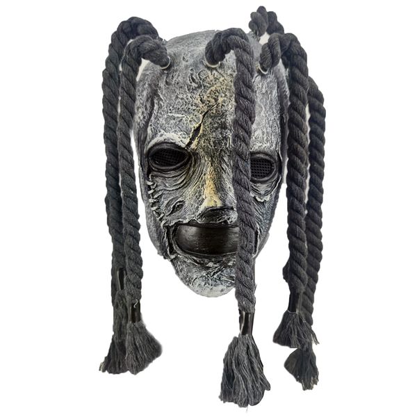 Disfraz de máscara de látex de cabeza completa estilo Corey Taylor con rastas