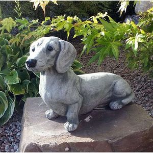 Corgi perro resina obra de arte decoración jardín al aire libre paisaje de simulación