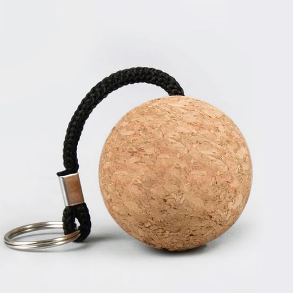 Couc Circular Float Kechaines Couv Cork Cork Corveau Cortes de liège Logo Clégeur personnalisé Porte-téléphonie Clé Clé Cléette Promotionnal Car Keychain Car Keyring Beech Wood