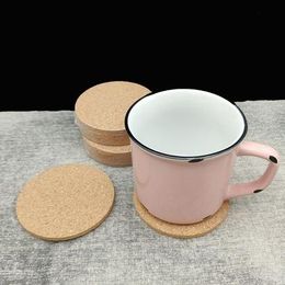 Cork Coasters Placemat Drinken Wijnmatten Cork Matten Drinken Wijn Mat Creatieve Party Gift Klantgerichte Cup Pad Classic Round Duidelijke EA1783