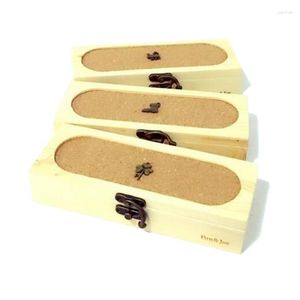 Cork Wood Phellem Pencil Case Yellow Pen Box School Office Cases