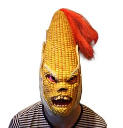 Masque de tête complet de maïs effrayant adulte réaliste masque de fête Laetx Halloween déguisements de fête masques de mascarade Costume de Cosplay1908699
