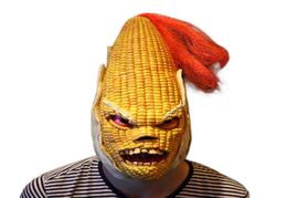 Masque de tête complet de maïs effrayant adulte réaliste Laetx masque de fête Halloween déguisement fête mascarade masques Cosplay Costume2895353