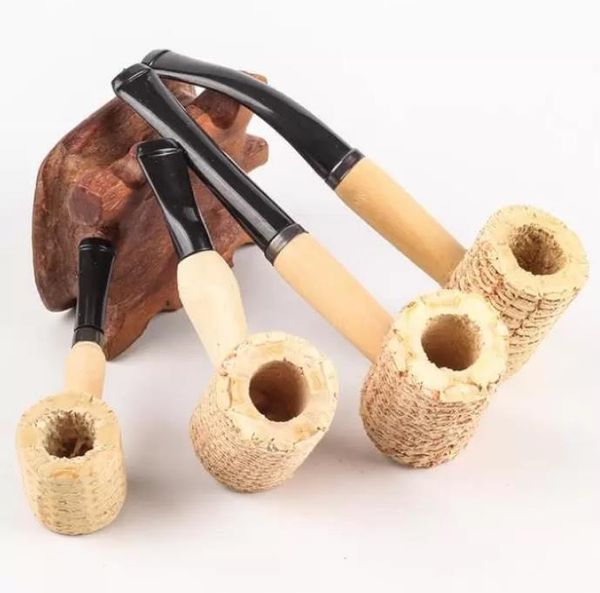 Pipa de mazorca de maíz hecha a mano, pipa de tabaco de mazorca de maíz de madera, accesorio de disfraz Natural desechable, martillo de hierbas, cuchara, herramientas de filtro de cigarrillos, accesorios