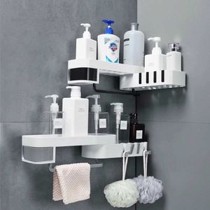 Hoek badkamer organizer plank shampoo cosmetische opslagrek wandgemonteerde keuken plank huishoudelijke artikelen badkamer accessoires 210811