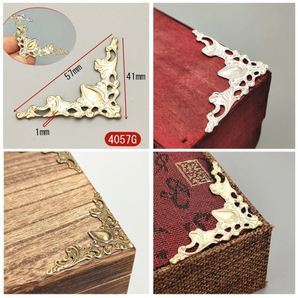 Cordeaux d'angle Corners en métal pour livres Scrapbooking Photo Albums Protecteurs Artisanat DIY BOX DÉCORATIVE COUVERTURE DE PROTECTEUR