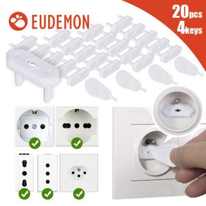 Coussins de bord d'angle EUDEMON 20pcs ChileBrazil Prise de courant Prise de protection ABS Couverture Anti-électrique Bébé Protecteur de sécurité double sécurité 230203