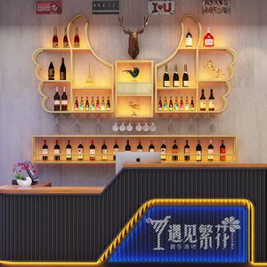 Gabinete de barra de esquina copas flotantes de vino de lujo Gabinete de barra de diseño moderno licor portá