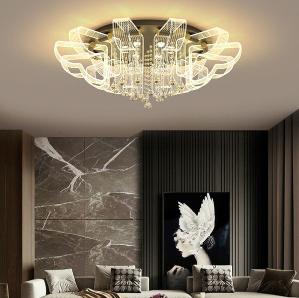 Corne d'abondance élégant salon plafonniers personnalisé chambre lampe ménage nordique chambre LED acrylique ensemble lustre