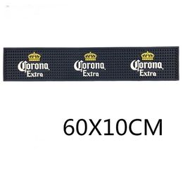 Corona Noir / Blanc PVC Tapis de barre en caoutchouc Tapis de comptoir universel Tapis de table en caoutchouc en plastique T200524