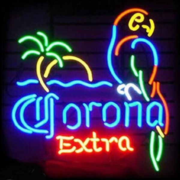 Corona Extra Parrot Neon Light Sign Accueil Bar À Bières Pub Salle De Loisirs Jeu Lumières Fenêtres En Verre Mur Signes 24 20 pouces252b