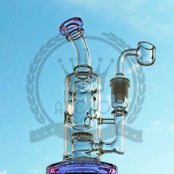 Corona Glass Bookah Factorys Glass Bong Dab Rigs Gaminahs avec des tuyaux bleus et jaunes