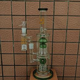 Waterpijp Kleur Glass Damp Bong met Mobius Percolator Paars Roze Blauwe Banger Recycler Water Pijp Booreiland Black Matrix Tall Bubbler