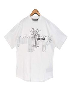 Camiseta con estampado de palmeras y cocoteros, amantes de la calle, mismo cuello redondo, 1760317