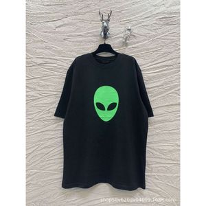 Version correcte B Alien Lumineux à manches courtes Classic Imprimé T-shirt Mens pour femmes Amoureux polyvalents