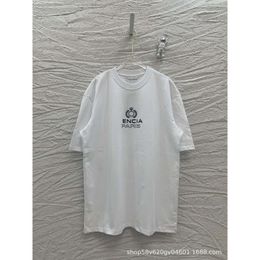 Version correcte de la Famille B Crown Imprimé à manches courtes Oreille de blé BB Coton T-shirt pour hommes Femmes Lâche grande à la mode polyvalente